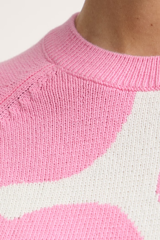 Marimekko sweter damski bawełniany 095493 różowy