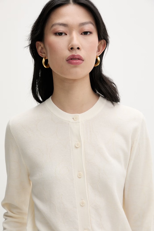 Marimekko kardigan damski bawełniany beżowy 095499