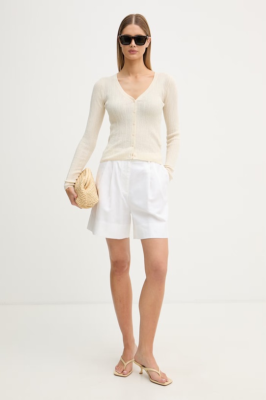 Sisley kardigán dámsky s bavlnou 1U3RL603S béžová SS26