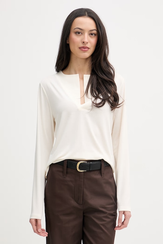 United Colors of Benetton longsleeve damski beżowy 3TVRD4025