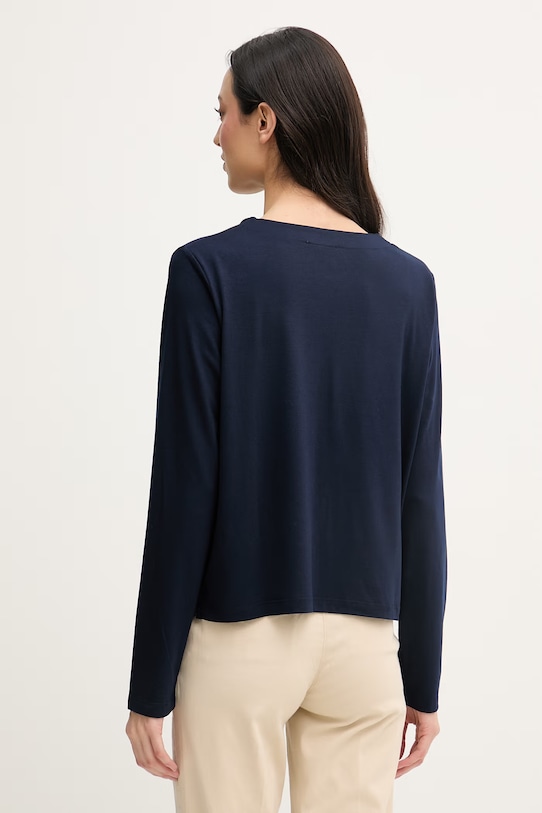 Oblečení United Colors of Benetton tričko s dlouhým rukávem dámské 3TVRD4025 námořnická modř