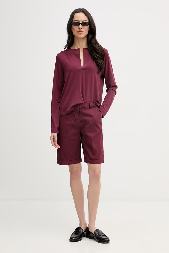 United Colors of Benetton tričko s dlhým rukávom dámske 3TVRD4025 burgundské SS26