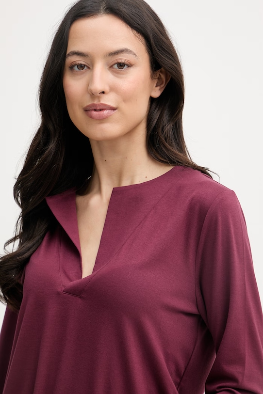 United Colors of Benetton tričko s dlhým rukávom dámske burgundské 3TVRD4025