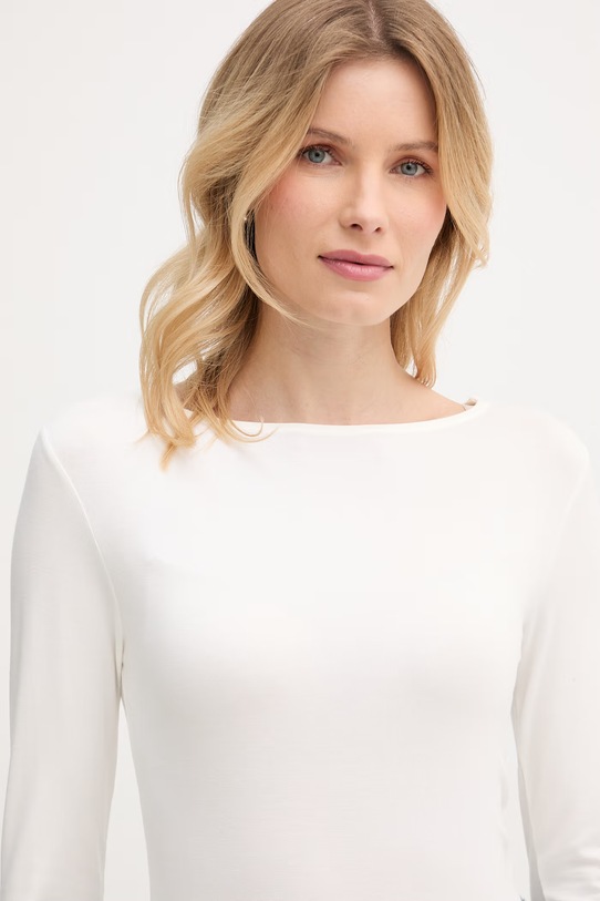 United Colors of Benetton tričko s dlhým rukávom dámske z viskózy béžová 3Z12D10C2