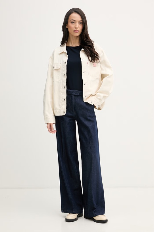 United Colors of Benetton hosszúujjú női viszkóz 3Z12D10C2 sötétkék SS26