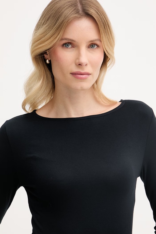 United Colors of Benetton longsleeve damski z wiskozy czarny 3Z12D10C2