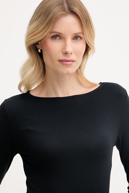 United Colors of Benetton longsleeve damski z wiskozy czarny 3Z12D10C2