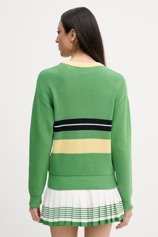 Odzież Lacoste sweter damski z dodatkiem wełny AF1815 zielony