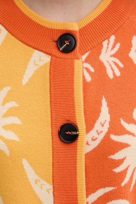 Never Fully Dressed kardigan damski z wiskozą NFDKN860 pomarańczowy