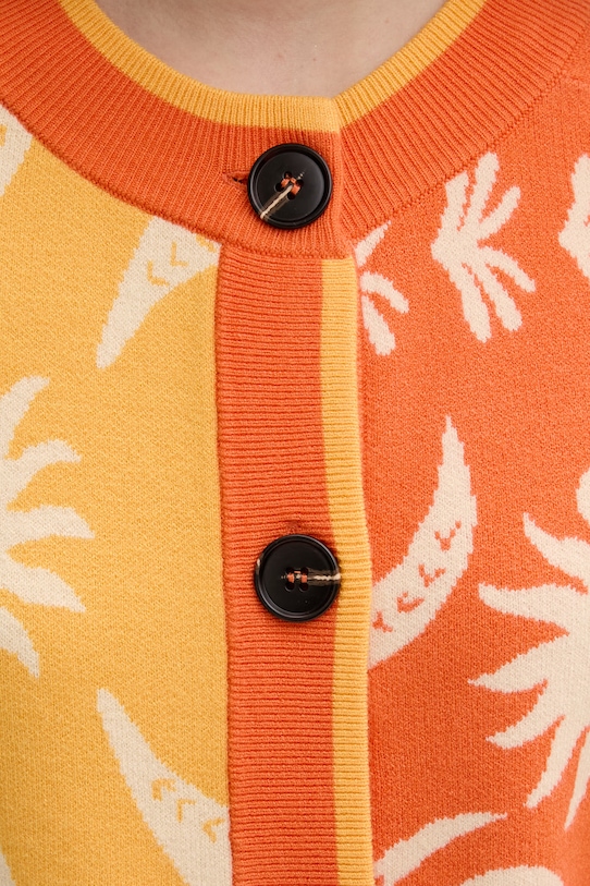 Never Fully Dressed kardigan damski z wiskozą NFDKN860 pomarańczowy