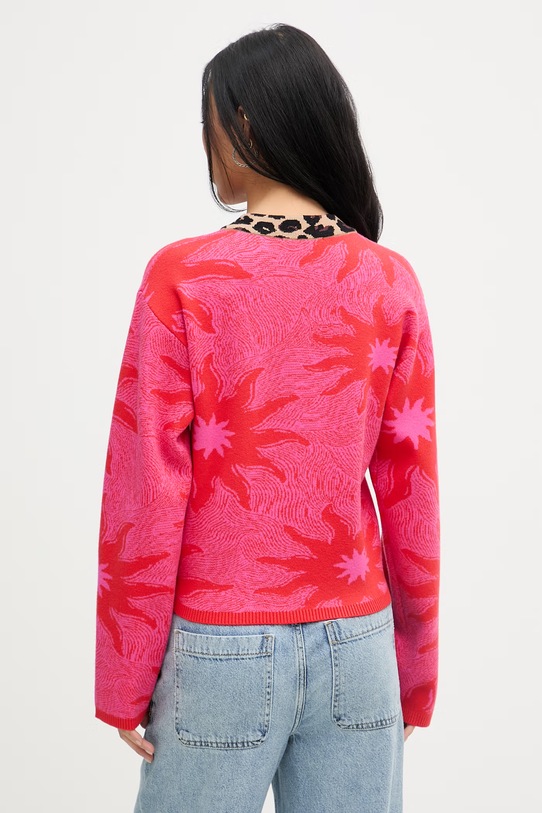 Odzież Never Fully Dressed kardigan damski z wiskozą NFDKN868 czerwony