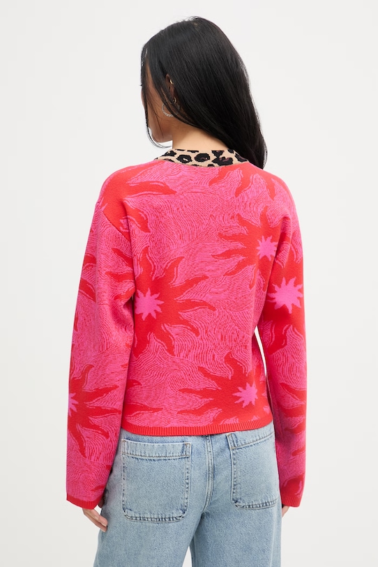 Odzież Never Fully Dressed kardigan damski z wiskozą NFDKN868 czerwony