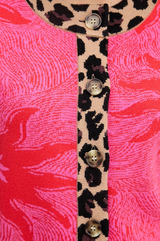 Never Fully Dressed kardigan damski z wiskozą NFDKN868 czerwony