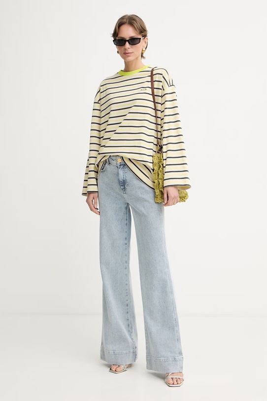 Pinko longsleeve pentru femei, din bumbac 107728.A3ML bej SS26