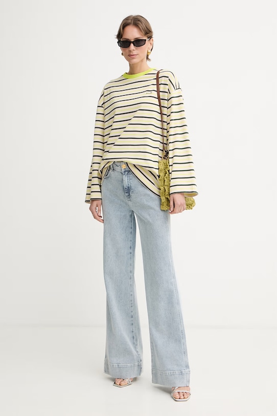 Pinko longsleeve pentru femei, din bumbac 107728.A3ML bej SS26