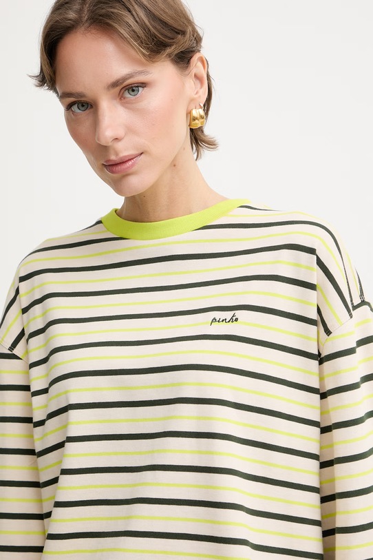 Pinko longsleeve pentru femei, din bumbac bej 107728.A3ML