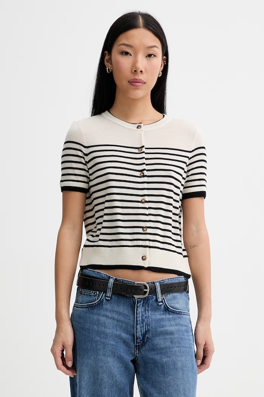 rag & bone kardigan damski wełniany Anne beżowy RG3726S6MMN