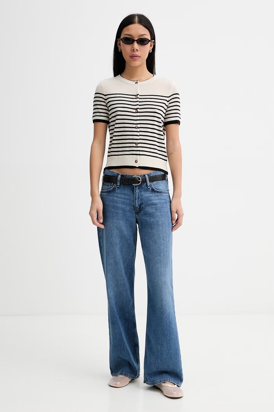 rag & bone kardigan damski wełniany Anne RG3726S6MMN beżowy SS26