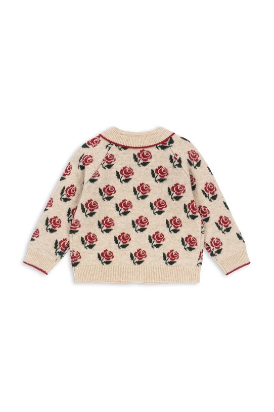 Dziewczynka Konges Sløjd kardigan z dodatkiem wełny dziecięcy BELOU KNIT COLLAR CARDIGAN KS104226.PreSpring beżowy