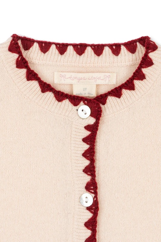 Konges Sløjd kardigan wełniany dziecięcy COLLETTE CARDIGAN beżowy KS104270.PreSpring
