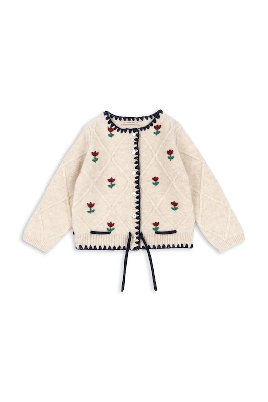 Детский хлопковый кардиган Konges Sløjd ISKA CARDIGAN остальные бежевый KS104315.PreSpring