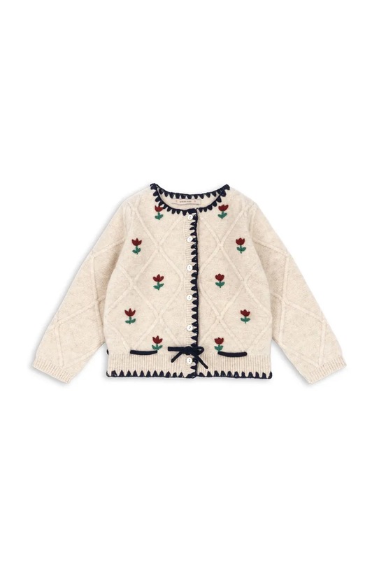 Konges Sløjd kardigan bawełniany dziecięcy ISKA CARDIGAN KS104315.PreSpring beżowy SS26