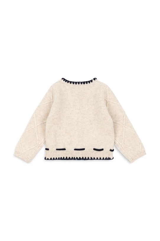 Dziewczynka Konges Sløjd kardigan bawełniany dziecięcy ISKA CARDIGAN KS104315.PreSpring beżowy