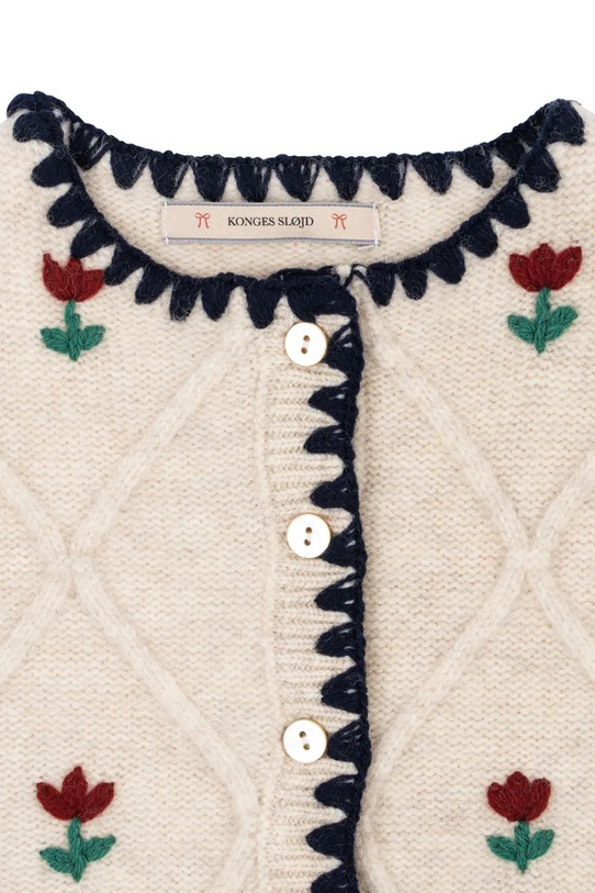 Konges Sløjd kardigan bawełniany dziecięcy ISKA CARDIGAN beżowy KS104315.PreSpring