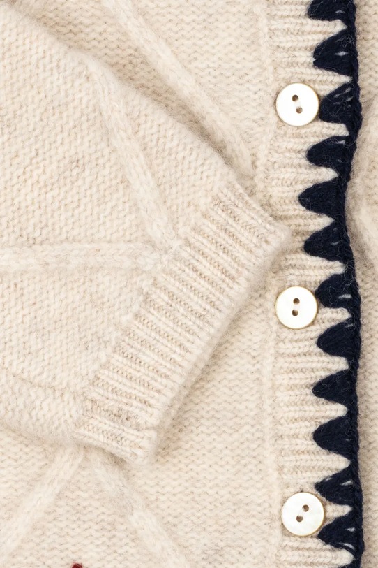 Konges Sløjd kardigan bawełniany dziecięcy ISKA CARDIGAN KS104315.PreSpring beżowy