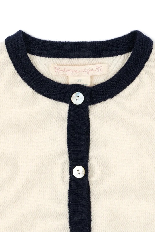 Konges Sløjd kardigan wełniany dziecięcy ALETTE CARDIGAN beżowy KS104379.PreSpring