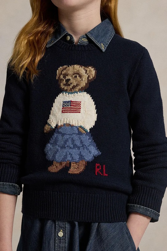 Polo Ralph Lauren sweter bawełniany dziecięcy 313702268001 granatowy