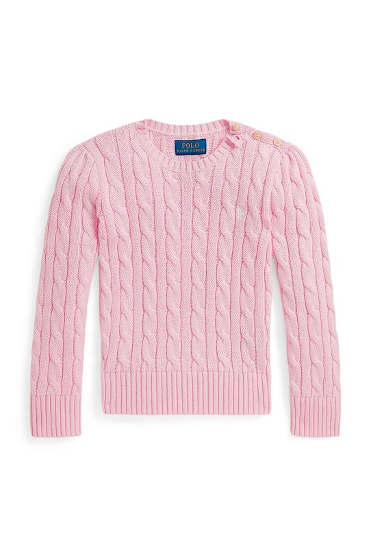 Παιδικό βαμβακερό πουλόβερ Polo Ralph Lauren 312901316010 ροζ SS26