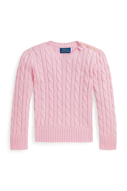 Παιδικό βαμβακερό πουλόβερ Polo Ralph Lauren 312901316010 ροζ SS26