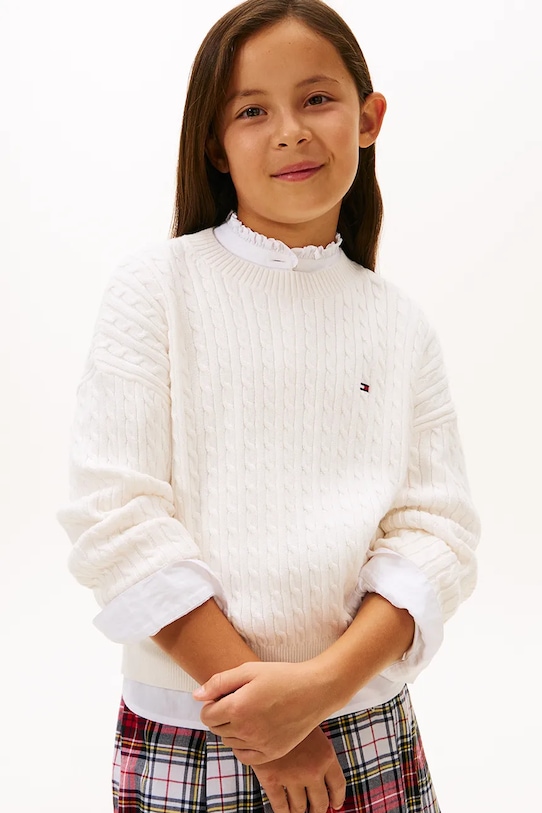 Tommy Hilfiger sweter bawełniany dziecięcy pozostałe beżowy KG0KG08848.128.176.PPY2