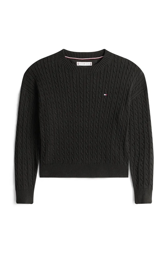 Дитячий бавовняний светр Tommy Hilfiger KG0KG08848.128.176.PPY2 чорний SS26