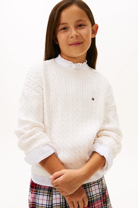 Tommy Hilfiger sweter bawełniany dziecięcy pozostałe beżowy KG0KG08848.98.122.PPY2