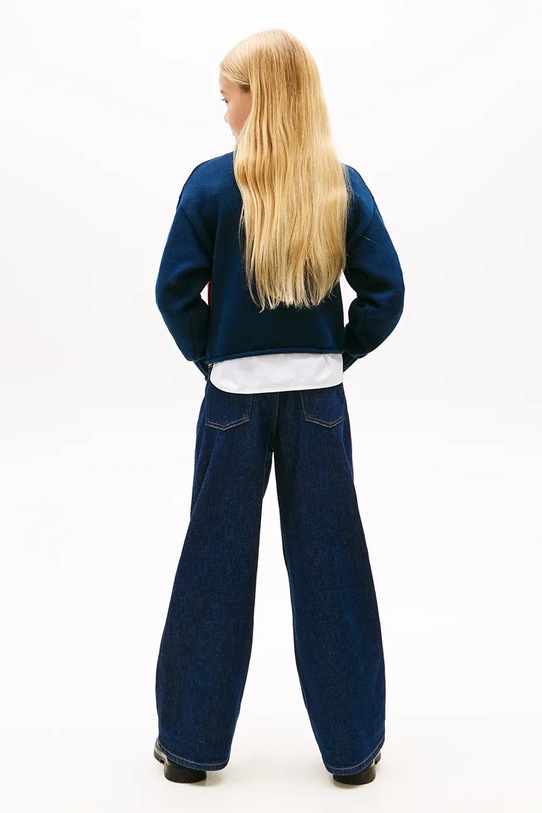 Tommy Hilfiger sweter bawełniany dziecięcy granatowy KG0KG08922.116.122.PPY2