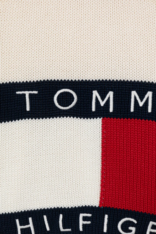 Dziewczynka Tommy Hilfiger sweter bawełniany dziecięcy KG0KG08922.128.176.PPY2 beżowy