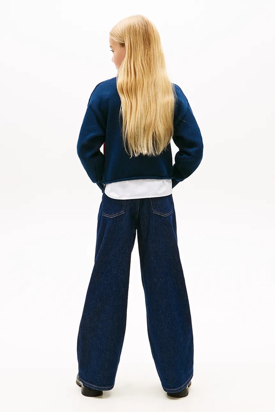 Tommy Hilfiger sweter bawełniany dziecięcy granatowy KG0KG08922.128.176.PPY2