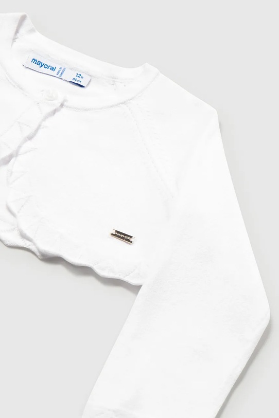 Dziewczynka Mayoral kardigan dziecięcy 306.4D.Baby.PPY2 biały