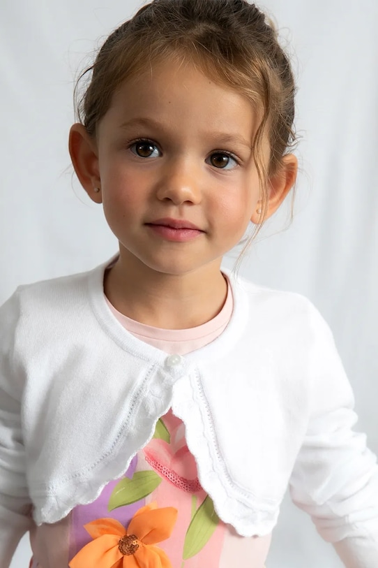 Mayoral kardigan dziecięcy 320.6A.Mini.PPY2 biały SS26