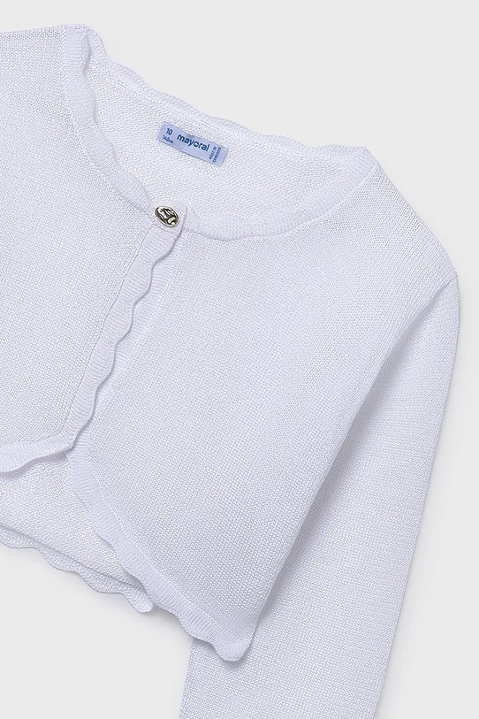 Dziewczynka Mayoral kardigan dziecięcy 332.8A.Junior.PPY2 biały