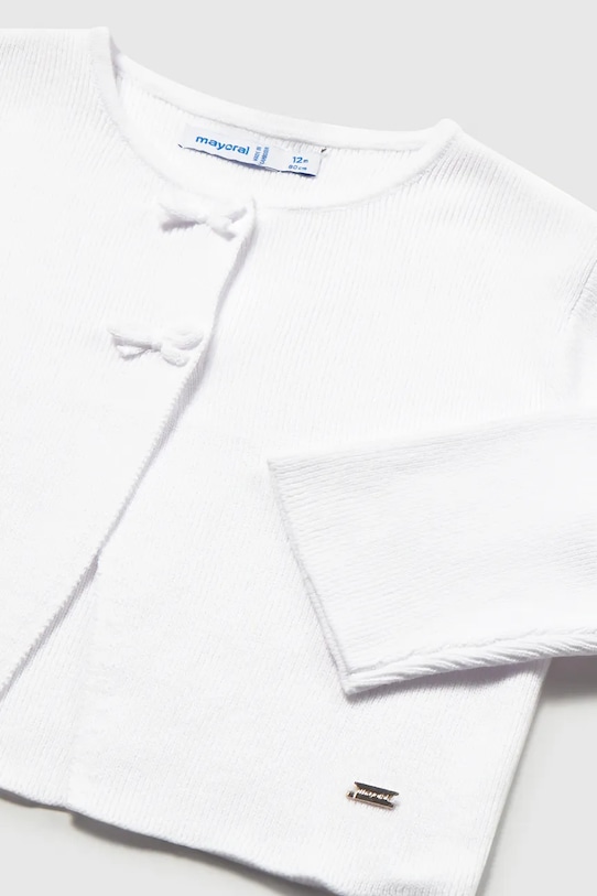 Djevojčice Dječji pamučni kardigan Mayoral 1307.4F.Baby.PPY2 bijela