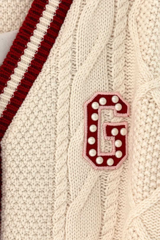 Dziewczynka Guess kardigan z domieszką wełny dziecięcy J6RR04.Z37L1.PPY2 beżowy