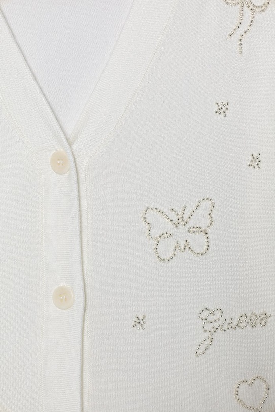 Dziewczynka Guess kardigan dziecięcy J6RR08.Z2NQ2.PPY2 biały