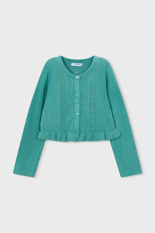 Mayoral kardigan dziecięcy 3383.6B.Mini.PPY2 turkusowy SS26