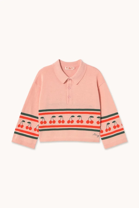 Tinycottons sweter bawełniany dziecięcy CHERRIES SWEATER SS26.409 różowy SS26