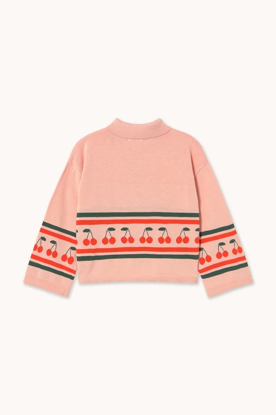 Dziewczynka Tinycottons sweter bawełniany dziecięcy CHERRIES SWEATER SS26.409 różowy
