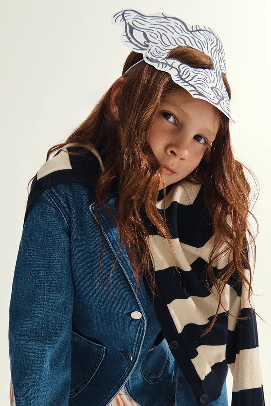 MAX&Co. kardigan bawełniany dziecięcy MAXK25F KNITWEAR MX0296.MX00Z granatowy