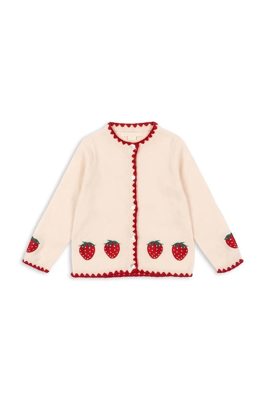 Konges Sløjd kardigan wełniany dziecięcy COLLETTE CARDIGAN KS104749.PPY2 beżowy SS26